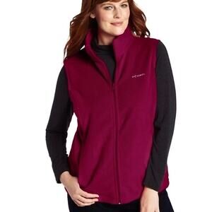 Columbia Benton Pink Zip Pocket Fleece Vest XLARGE Gorpcore Outdoor Outerwear‎